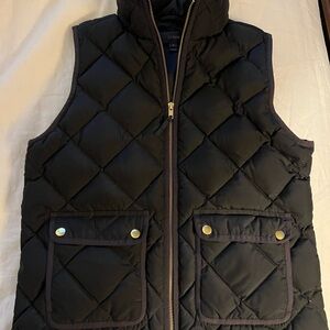 J Crew Black Puffy Vest
